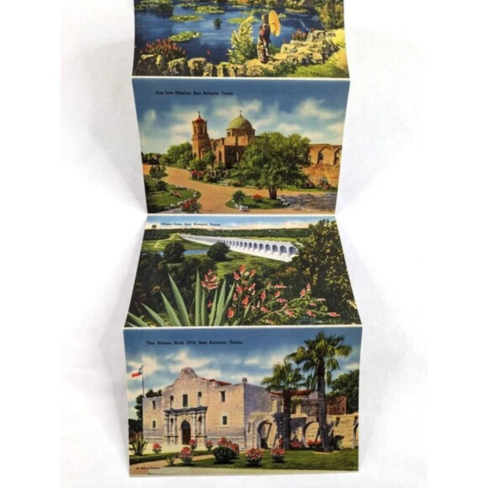 VTG Postcard Souvenir Folder San Antonio Texas Greetings 18 Images Travel‎ USA